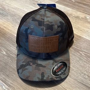Leather Patched Baseball Cap Camo Columbia